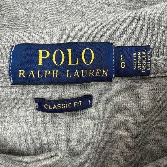 Polo Ralph Lauren Men's Size L Classic Fit Polo Shirt Gray Short Sleeve 100% Cot - Picture 4 of 10